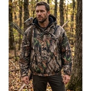 Field & Stream 1871 Camo Hunting Jacket Men's Large Quilted Insulated Outdoor‎